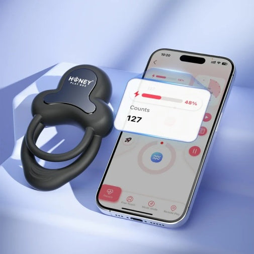 Honey?Play Box?Anello App-Controlled Vibrating Double Cock Ring with Clitoral Stimulator