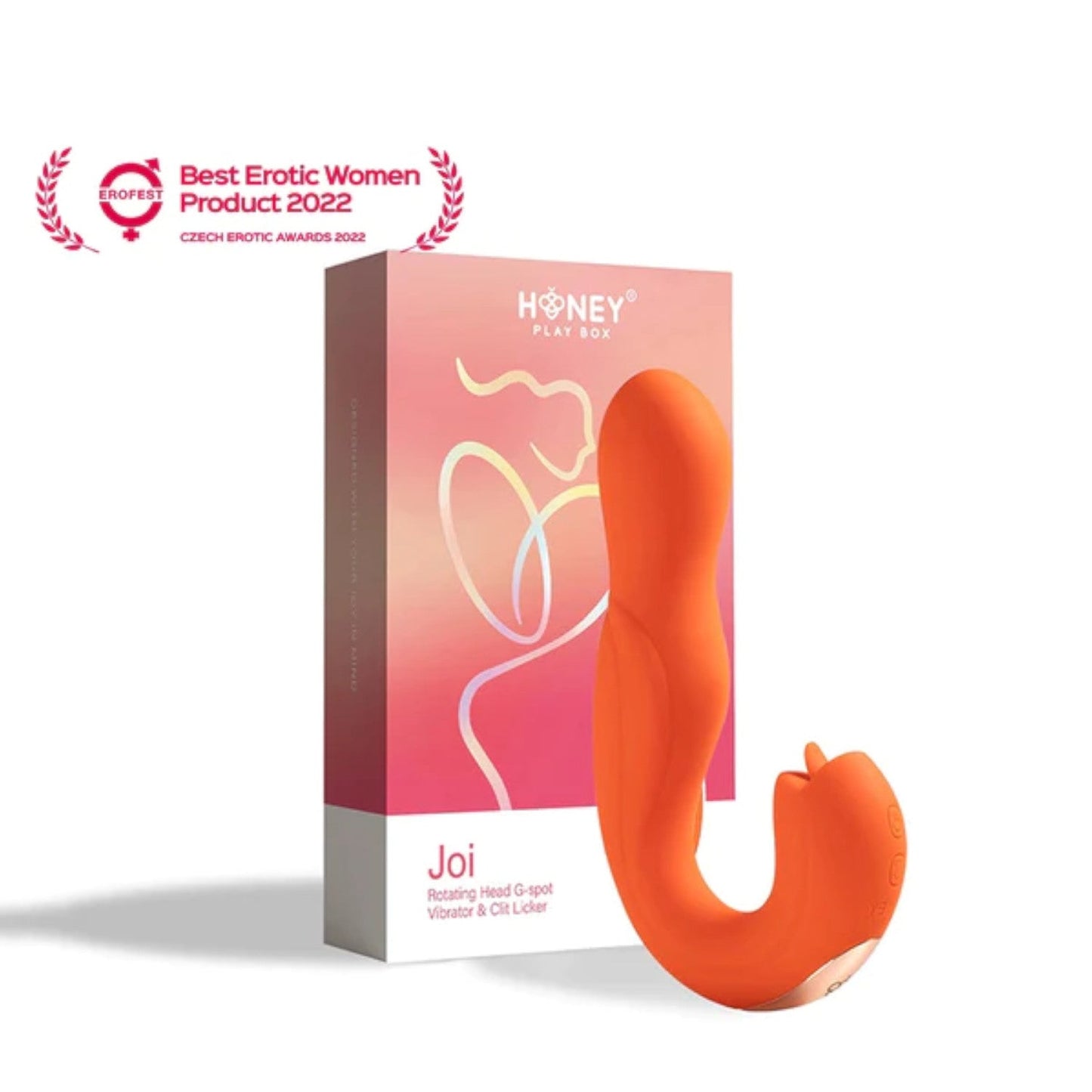 Honey Play Box JOI Rotating Head G-spot Vibrator & Clit Licker Orange (Last Piece)