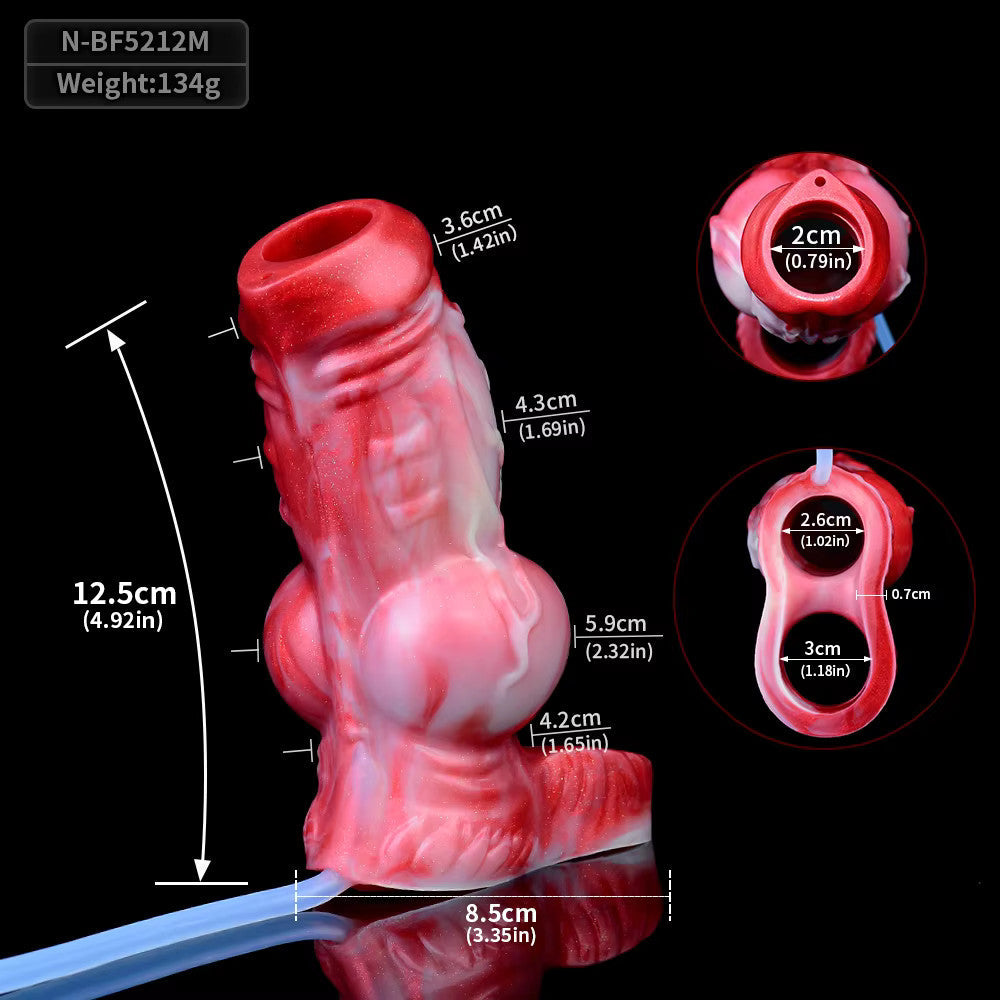 Hyena Knotted Open Ended Squirting Fantasy Penis Sheath