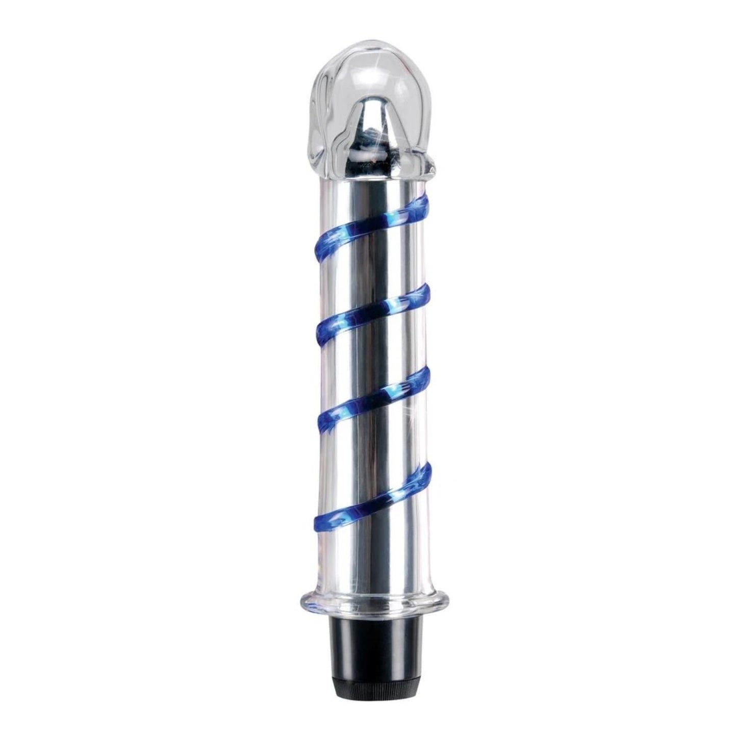 Icicles No. 20 Waterproof Glass Vibrator Blue Swirl Textured 7.5 Inch