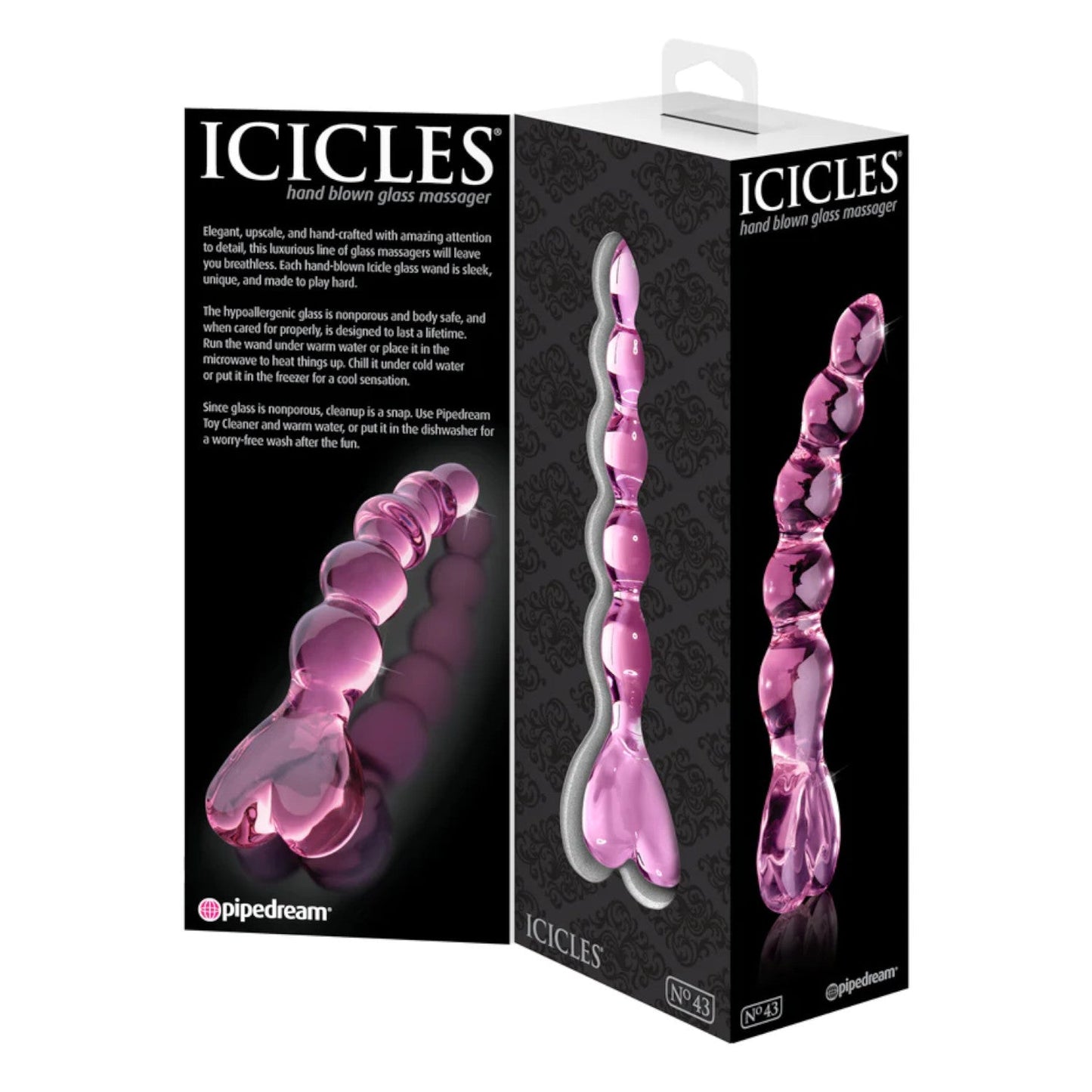 Icicles No. 43 Beaded Hand Blown Glass Massager