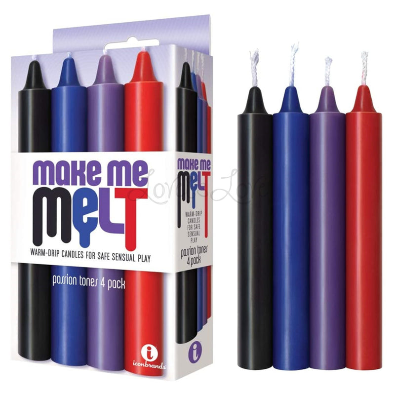Icon 9's Make Me Melt Sensual Warm Drip Candles 4 Pack Multi Color