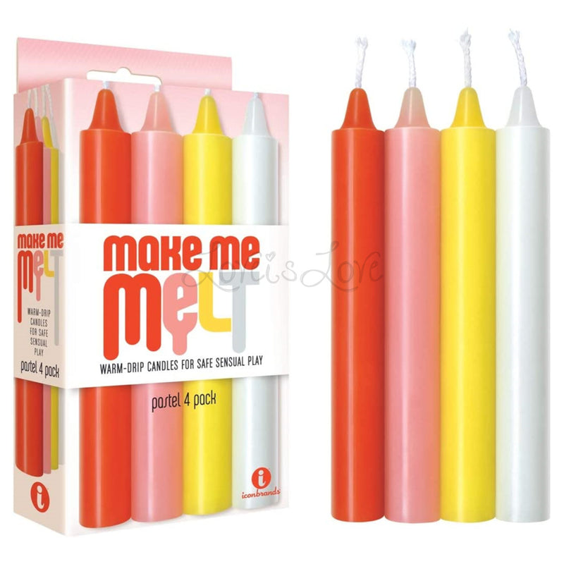 Icon 9's Make Me Melt Sensual Warm Drip Candles 4 Pack Multi Color