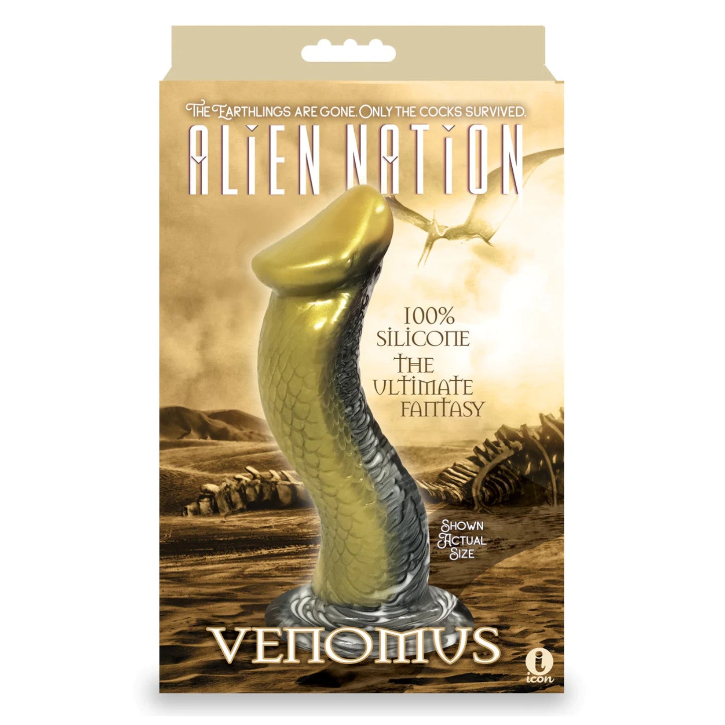 Icon Brands Alien Nation Venomus Silicone Creature Dildo Gold