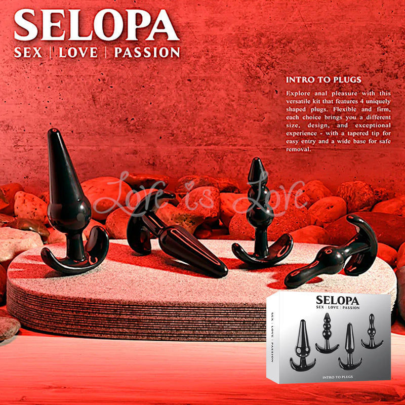 Selopa Intro To Plugs 4-Piece Anal Plug Set Black