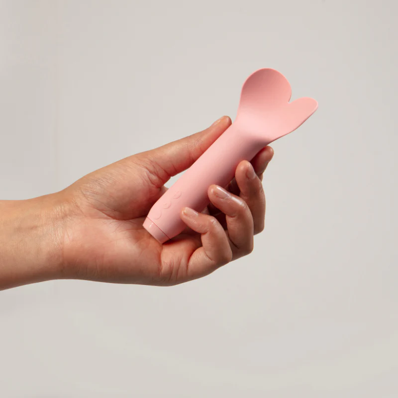 Je Joue Amour Heart-Shaped Fluttering Tip Bullet Vibrator Pale Rosette