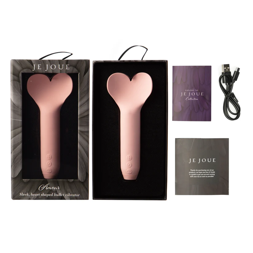 Je Joue Amour Heart-Shaped Fluttering Tip Bullet Vibrator Pale Rosette