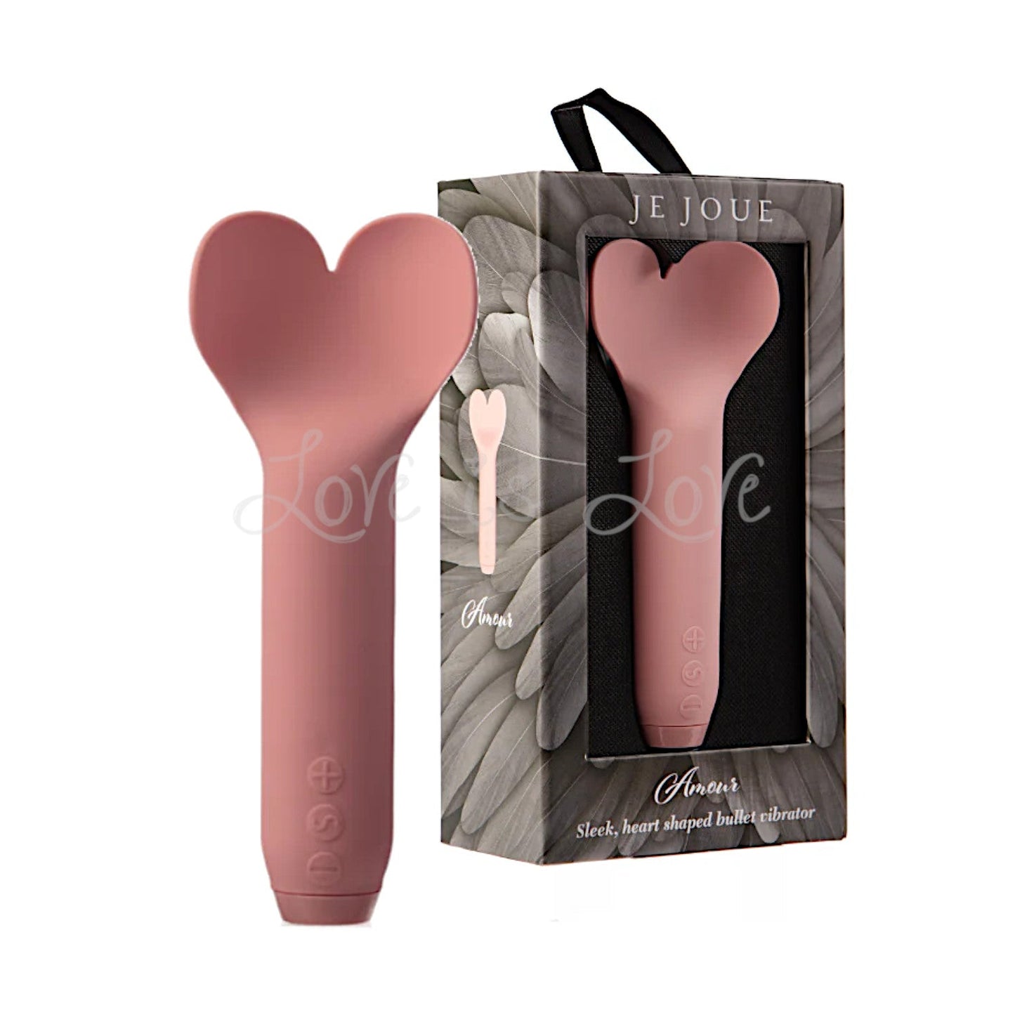 Je Joue Amour Heart-Shaped Fluttering Tip Bullet Vibrator Pale Rosette
