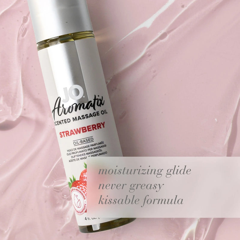System Jo Aromatix Scented Massage Oil Strawberry or Vanilla or Chocolate 120 ml / 4 fl oz