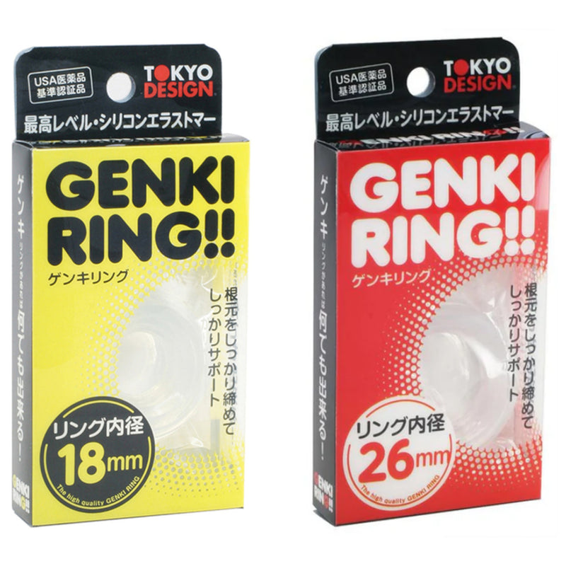 Japan Tokyo Design?Genki Cock Ring 18mm or 26 mm Clear