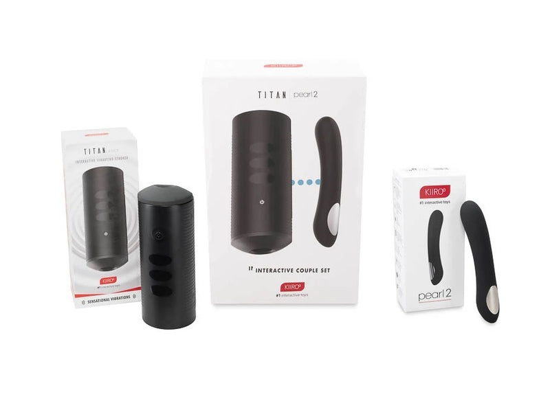 Kiiroo Titan And Pearl 2 Couple Set Black [Limited Time Offer]