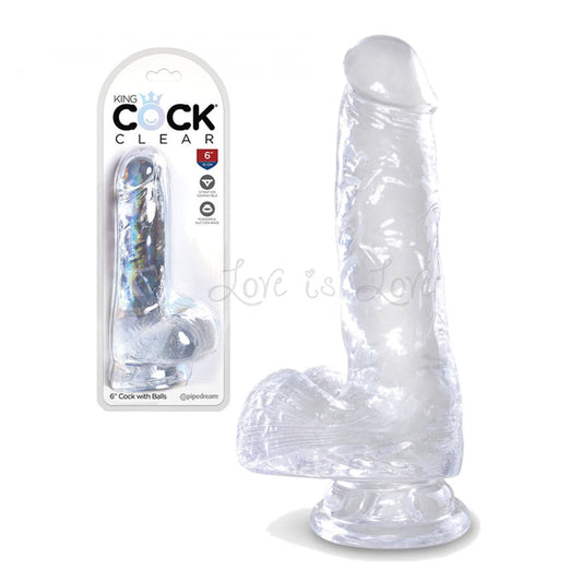 King Cock Clear 6 Inch Cock With or Without Balls