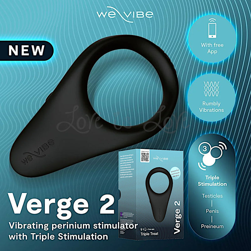 We-Vibe Verge 2 App-Controlled Triple Stimulation Cock Ring Black