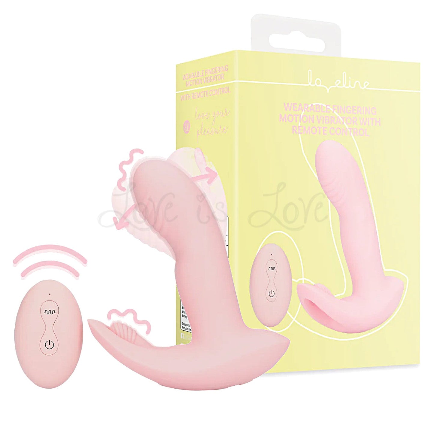 Shots LoveLine Wearable Fingering Motion Vibrator with Remote Control Cherry Chiffon (Liimited Period Sale)
