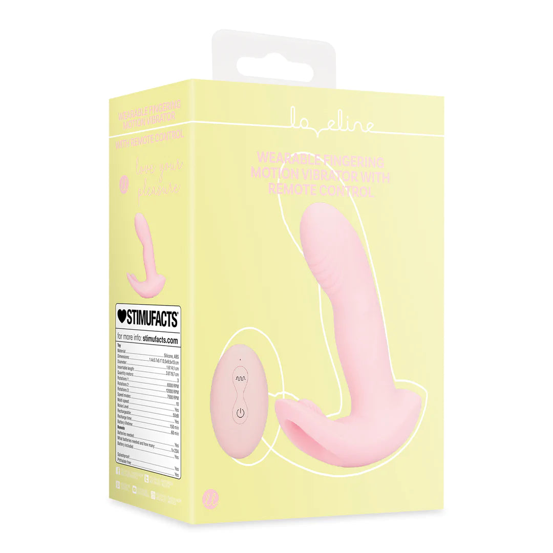 Shots LoveLine Wearable Fingering Motion Vibrator with Remote Control Cherry Chiffon (Liimited Period Sale)