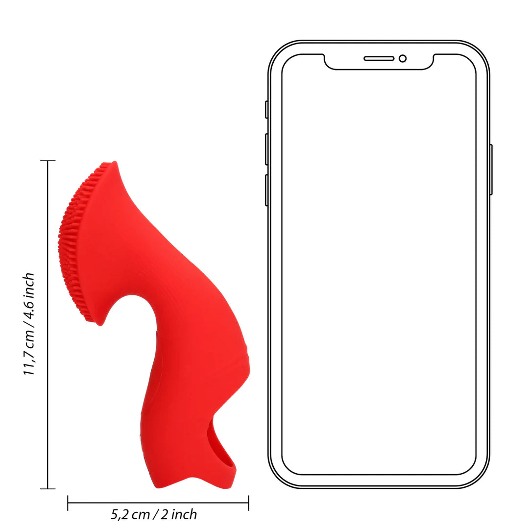 Shots LoveLine Textured Finger Vibrator Sunrise Red