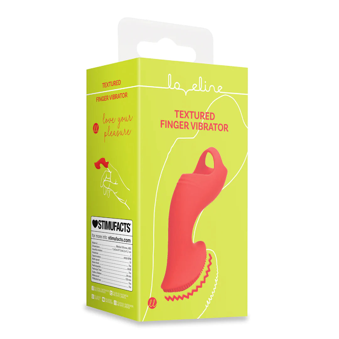 Shots LoveLine Textured Finger Vibrator Sunrise Red