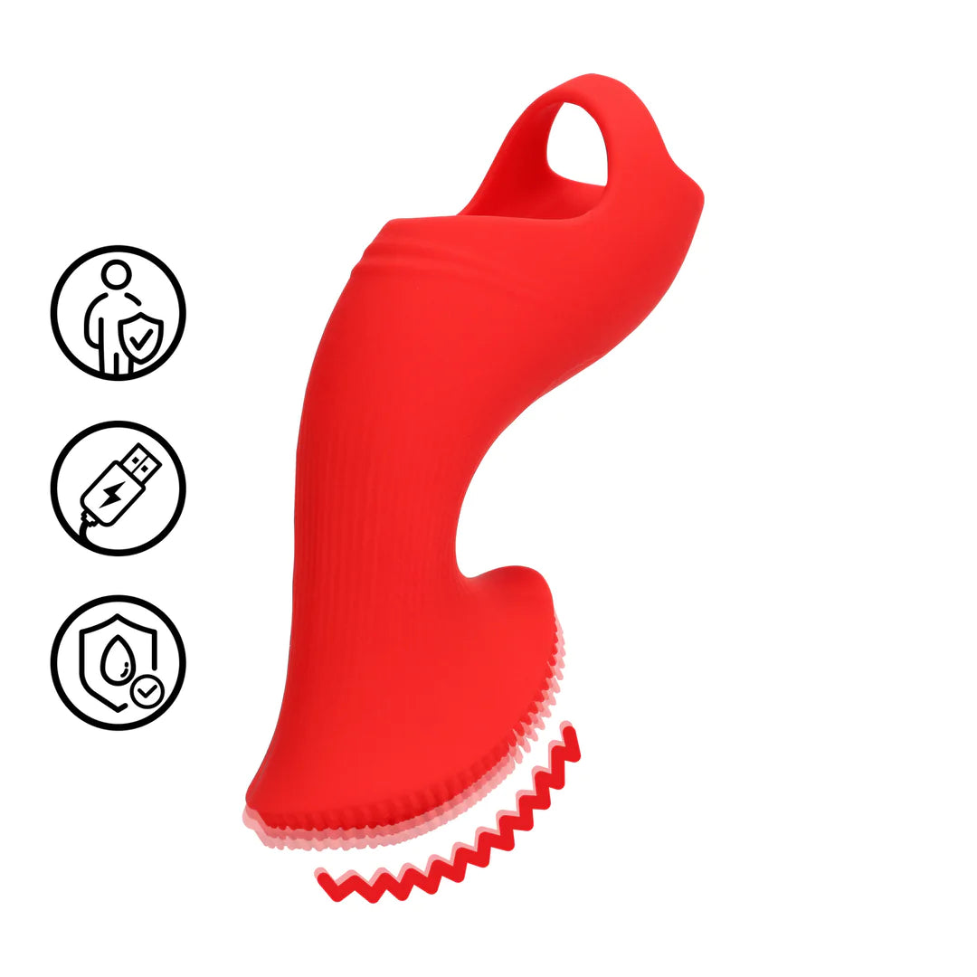 Shots LoveLine Textured Finger Vibrator Sunrise Red