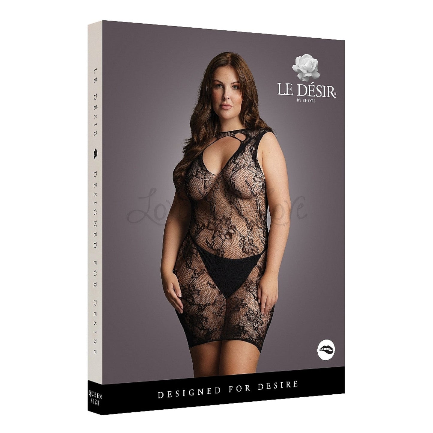 Le D¨¦sir High Neck Lace Mini Dress Black Queen Size