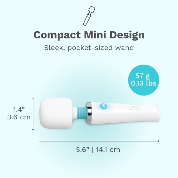 Le Wand Classique Mini Rechargeable Vibrating Massager (Latest Waterproof IPX7 Version)