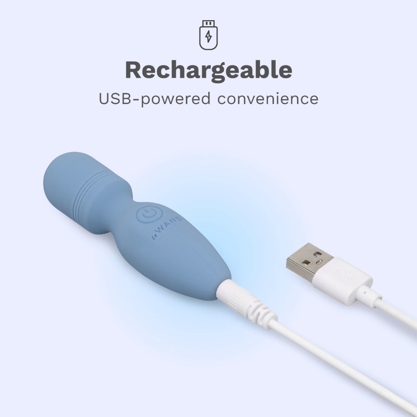 Le Wand Mini Rechargeable Pocket Wand Vibrator Blue