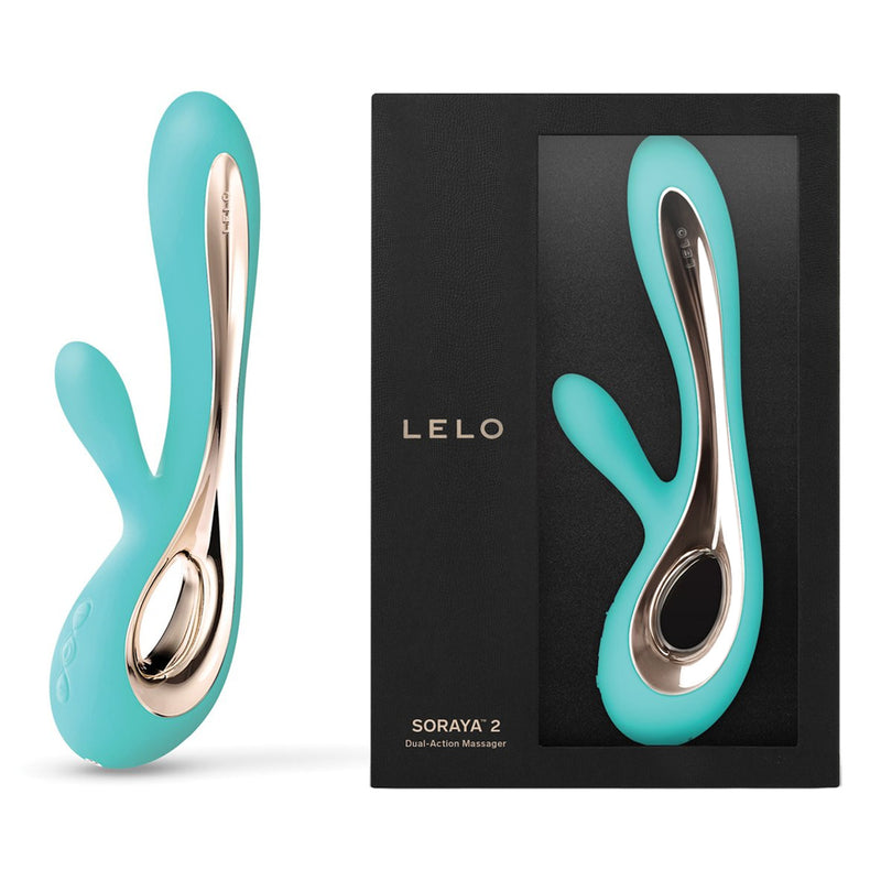 Lelo Soraya 2 G-Spot and Clitoral Dual Stimulation Rabbit Vibrator Aqua or Black or Deep Rose