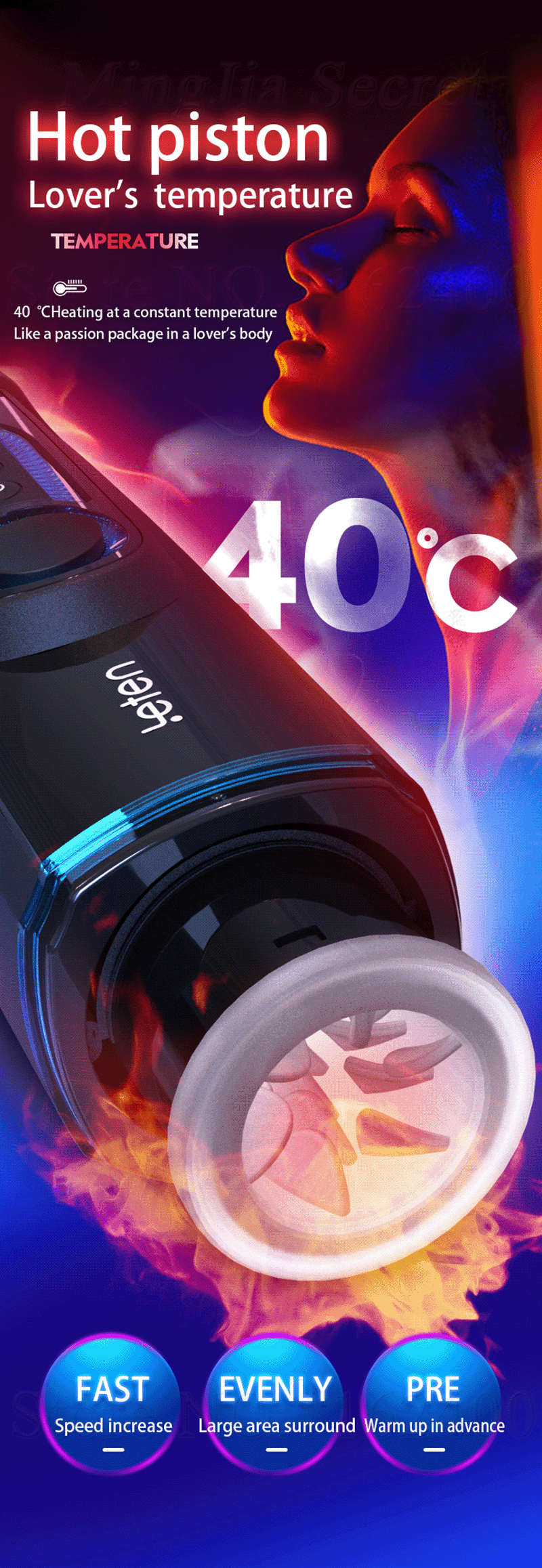 Leten X9-IV Piston Warming Retractable Masturbation Cup (Latest Version 4 Edition)