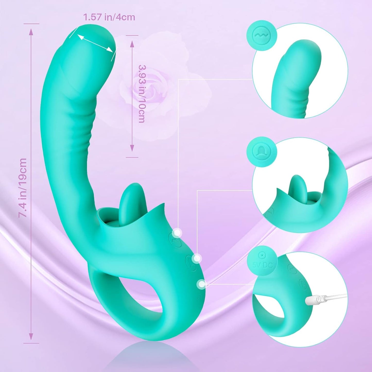 Licking Tongue G-Spot Rabbit Vibrator Green