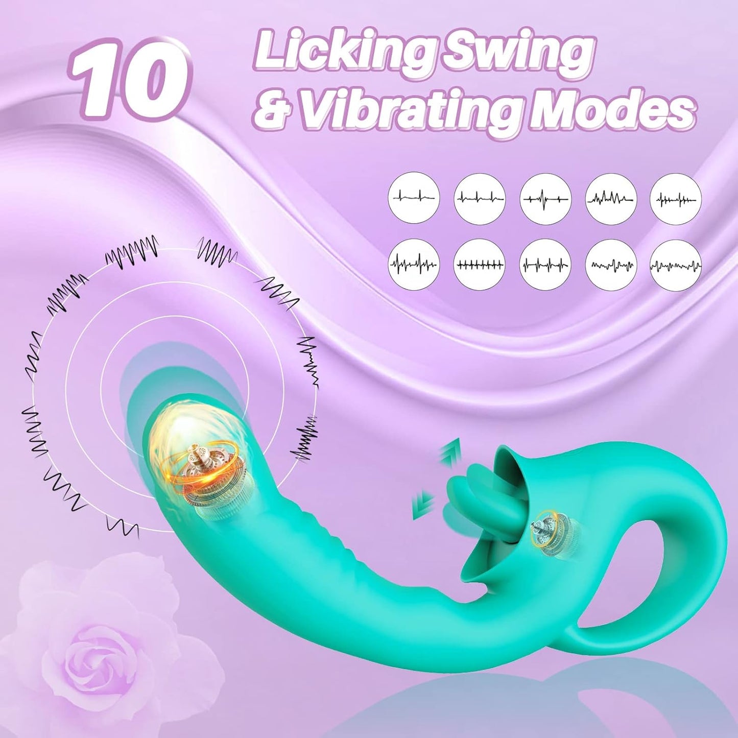 Licking Tongue G-Spot Rabbit Vibrator Green