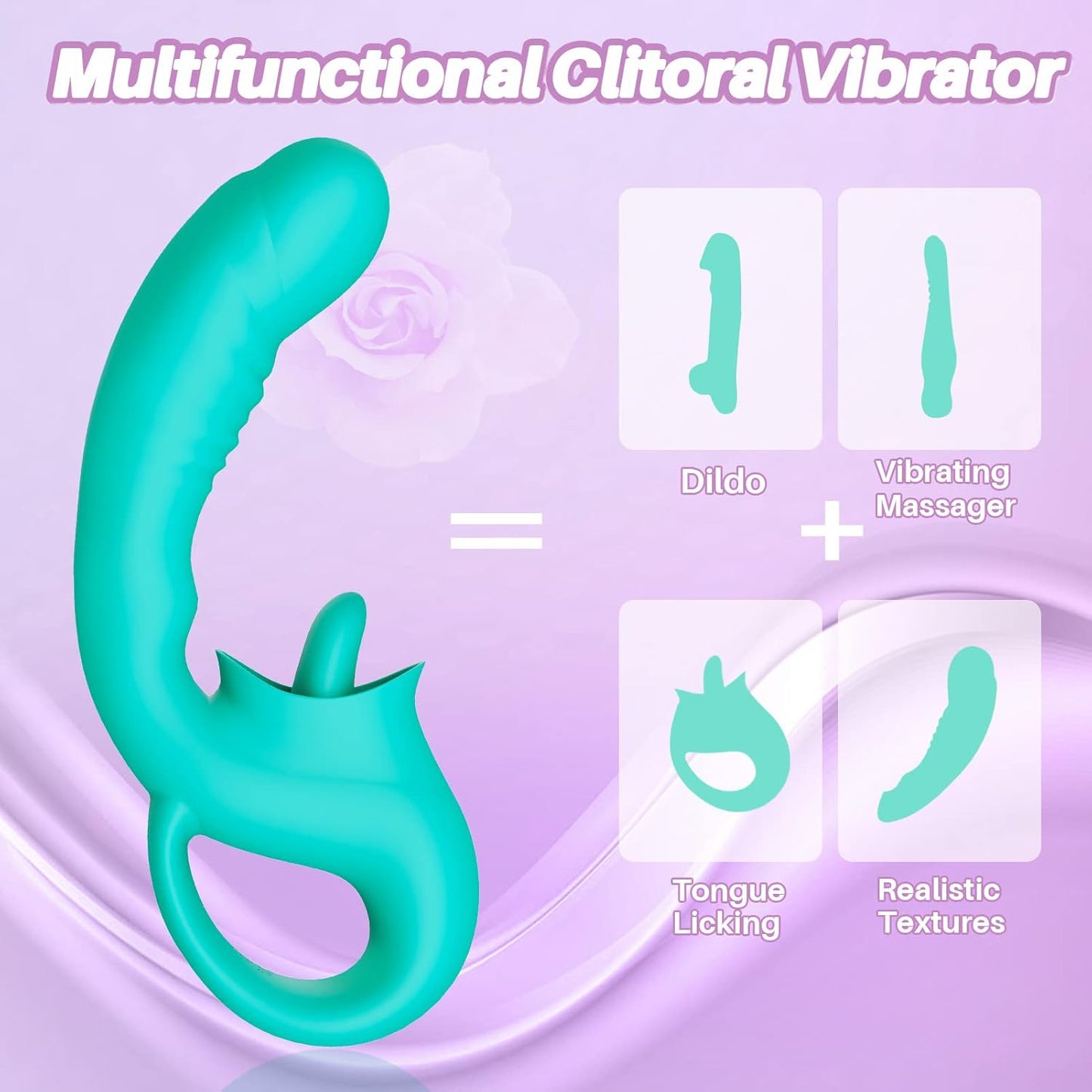 Licking Tongue G-Spot Rabbit Vibrator Green