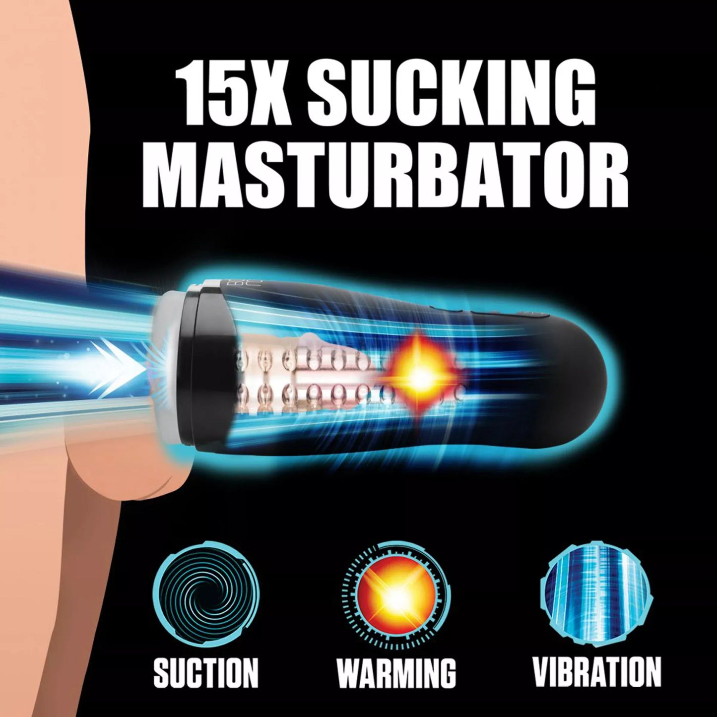 LoveBotz Auto Milker 15X Rechargeable Sucking & Heating Vibrating Masturbator