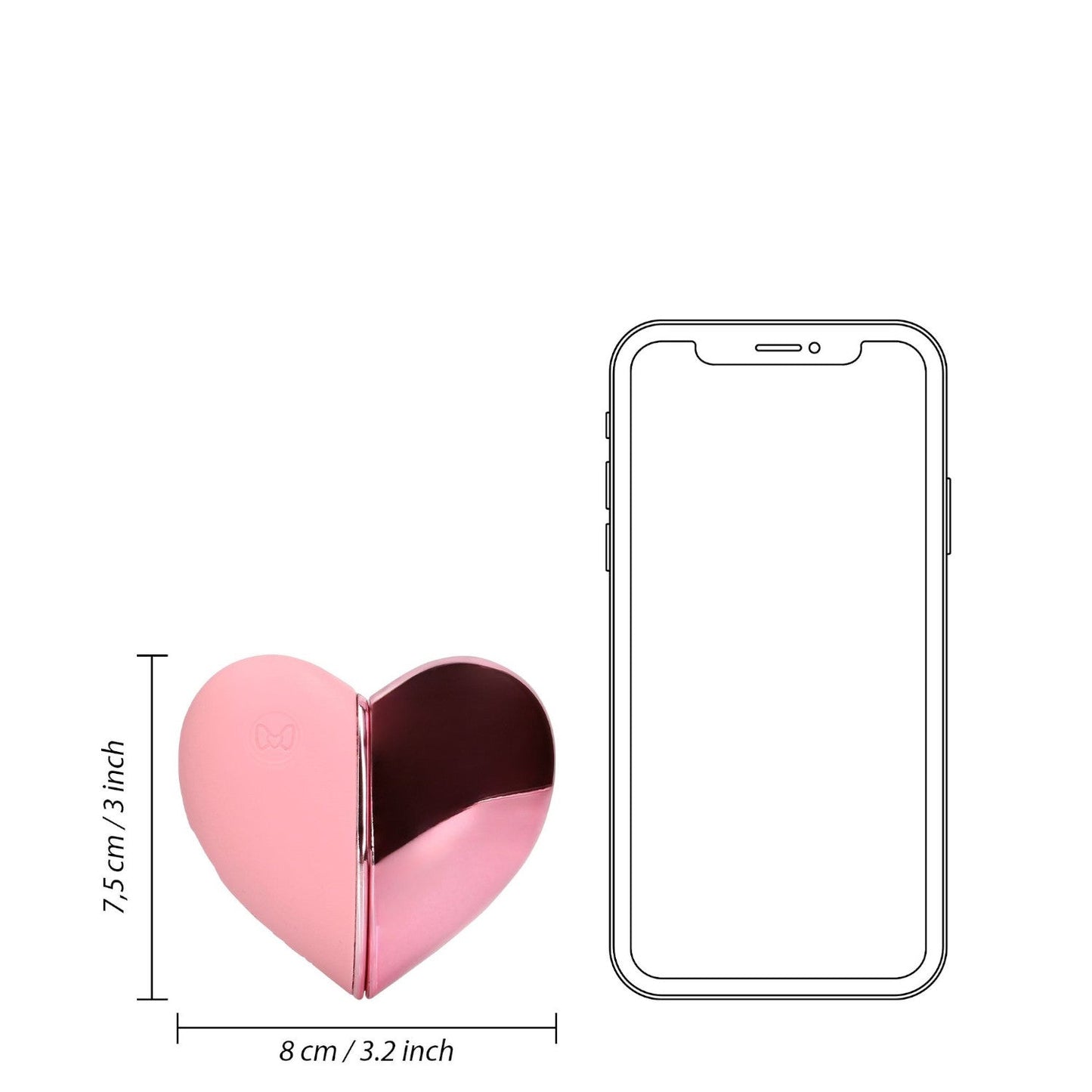 Loveline Tapping Heart Clitoral Stimulator Vibrator Pink Arabesque