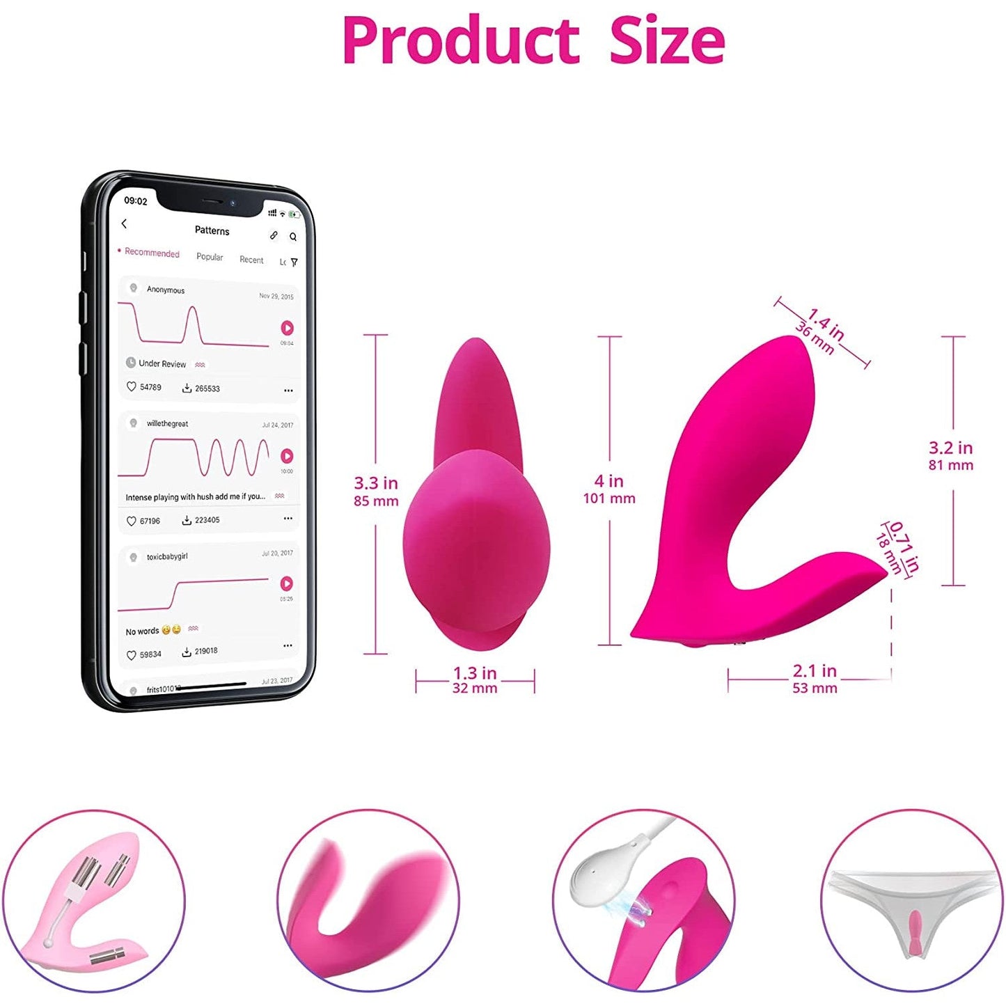 Lovense Flexer Insertable App-Controlled Dual Panties Vibrator