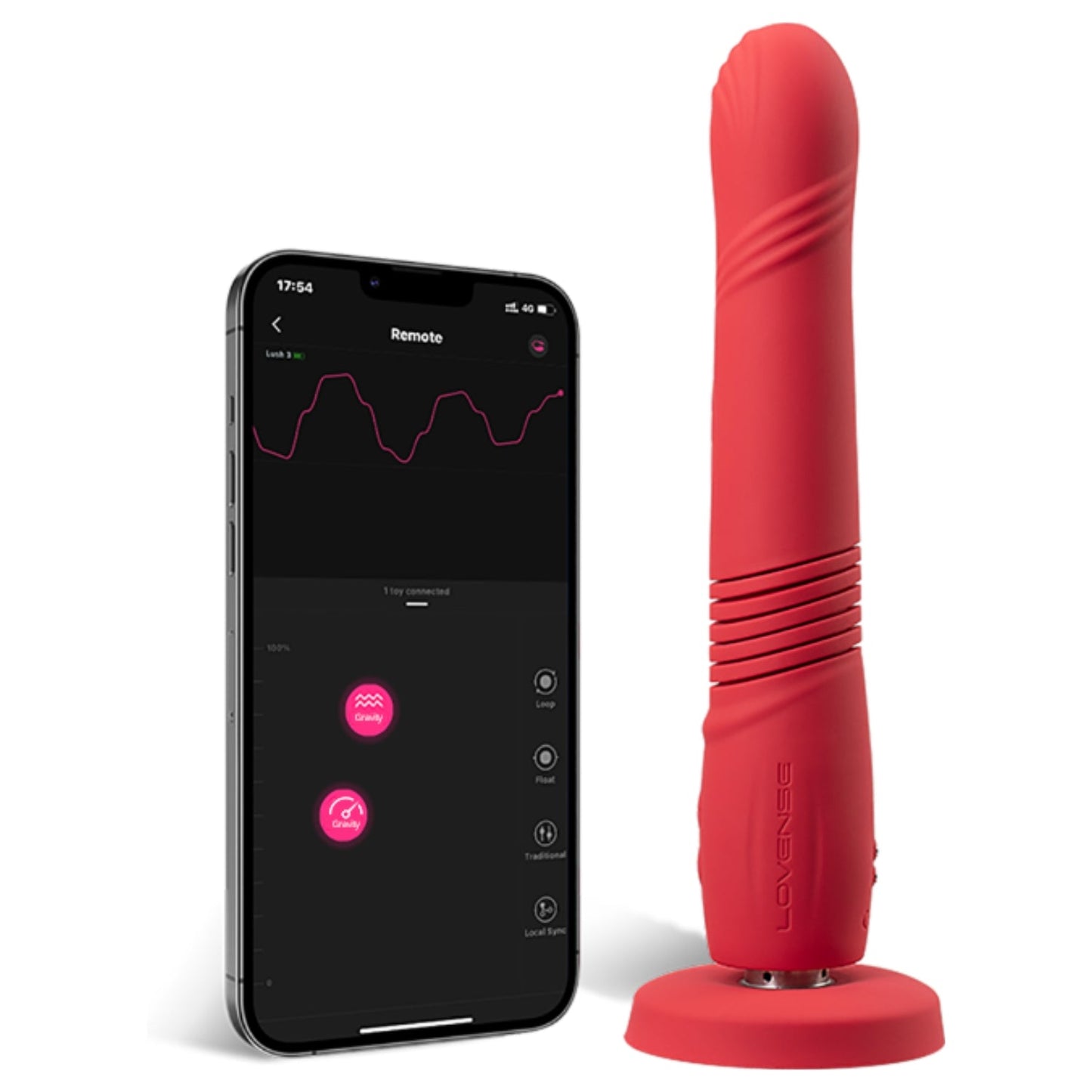 Lovense Gravity App-Controlled, Automatic Thrusting & Vibrating Dildo
