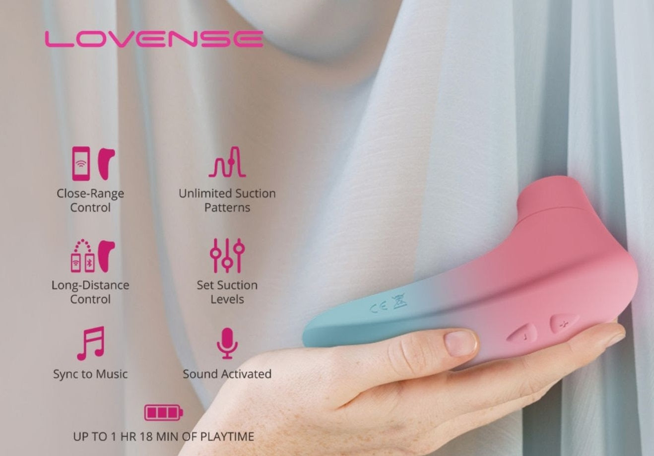 Lovense Tenera 2 App-Controlled Clitoral Suction Stimulator (Unique Suction Sensation)