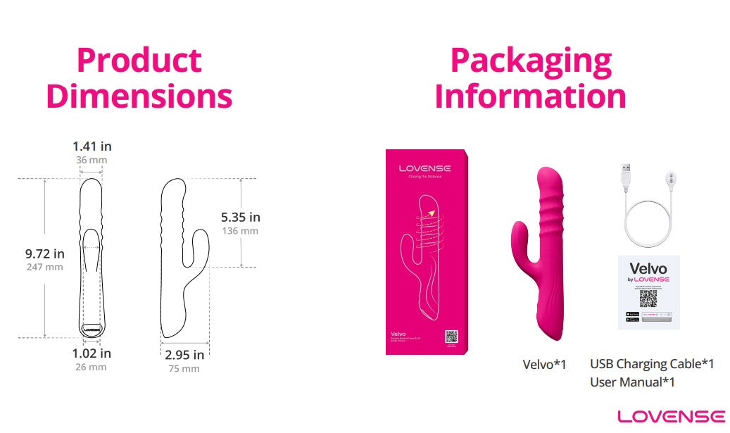 Lovense Velvo App-Controlled Rotating Beaded G-Spot & Clit Rabbit Vibrator