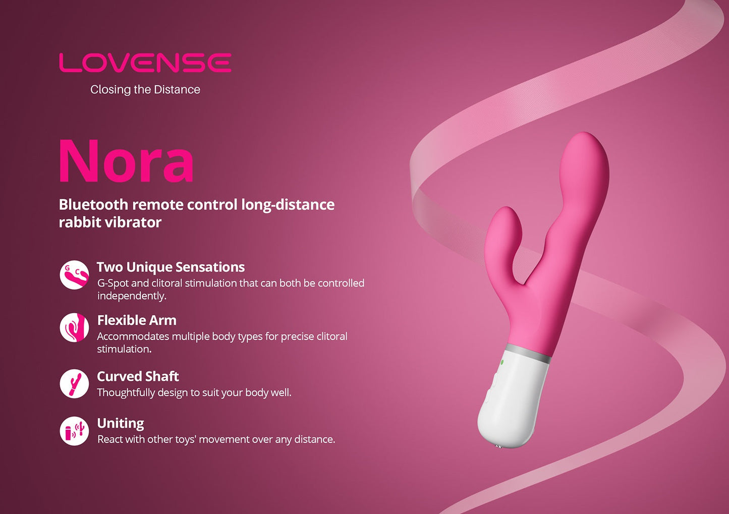 Lovense Nora The Original App Controlled Rotating Rabbit Vibrator [Authorized Dealer]