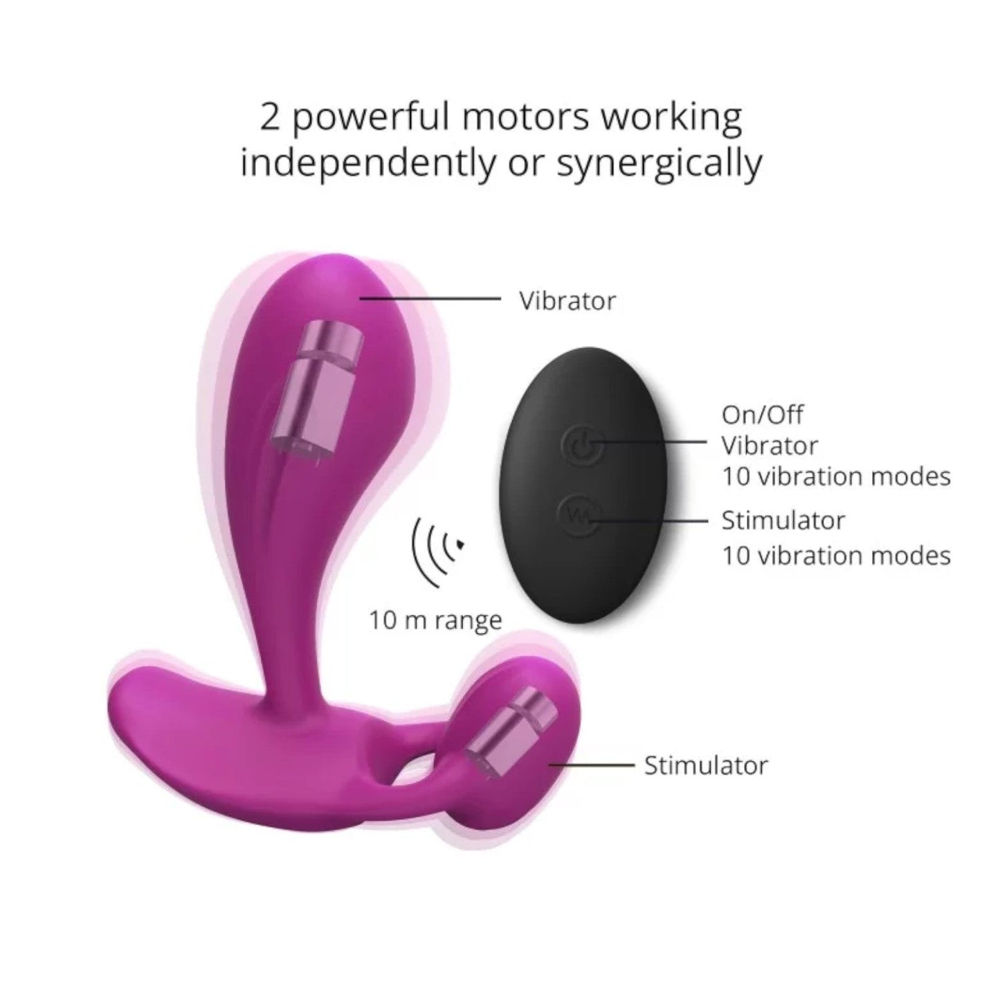 Love to Love Witty Remote-Controlled Silicone P & G-Spot Clitoral And Anal Vibrator Sweet Orchid