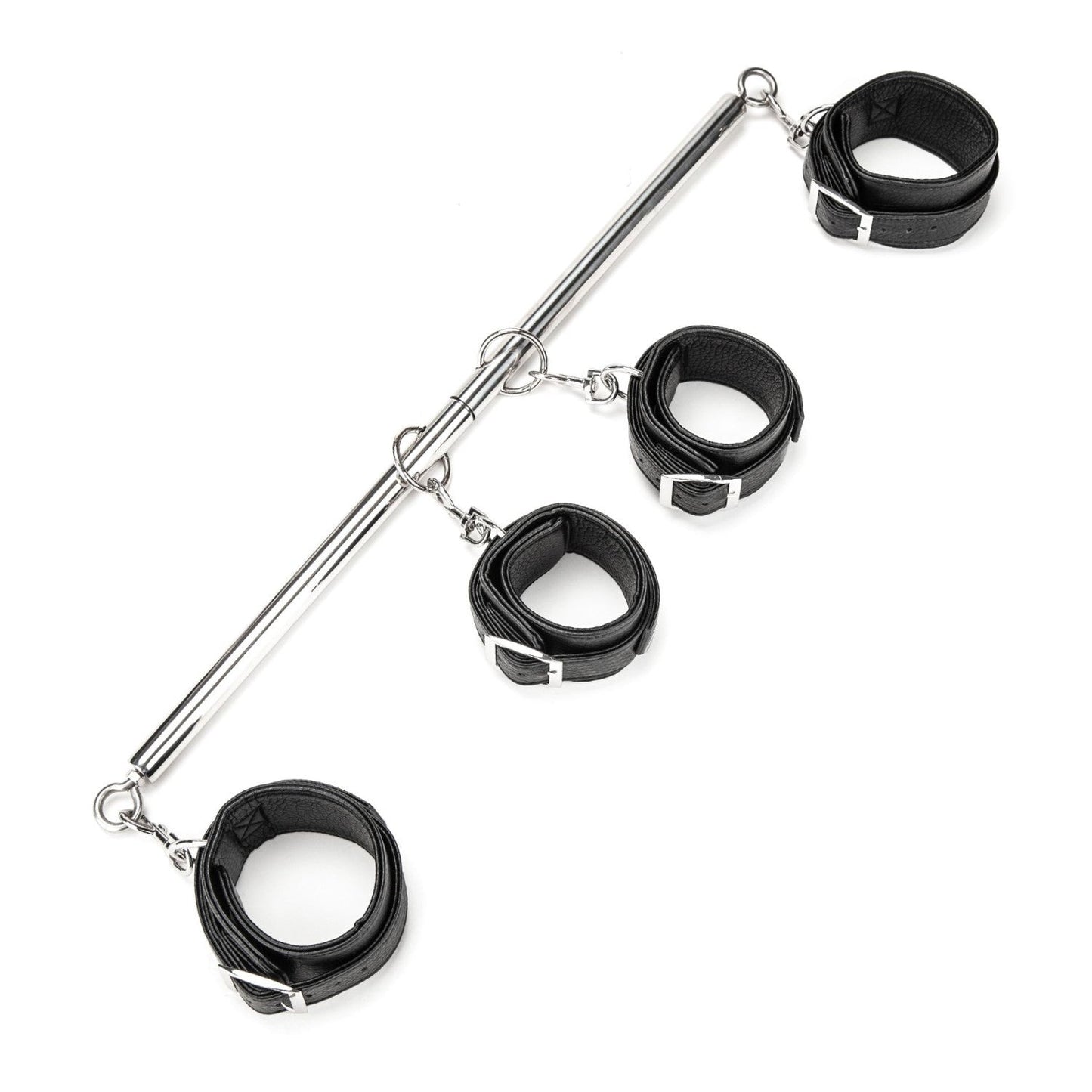 Lux Fetish 4 Cuff Expandable Spreader Bar Set With Detachable Wrist & Ankle Cuffs