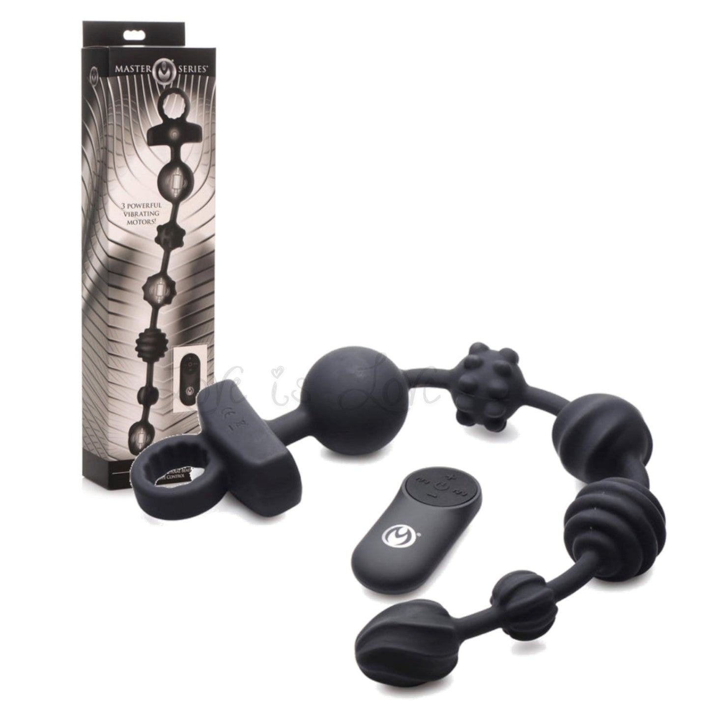 Master Series 21X Dark Rattler Vibrating Silicone Anal Beads with Remote (Limited Period Sale)