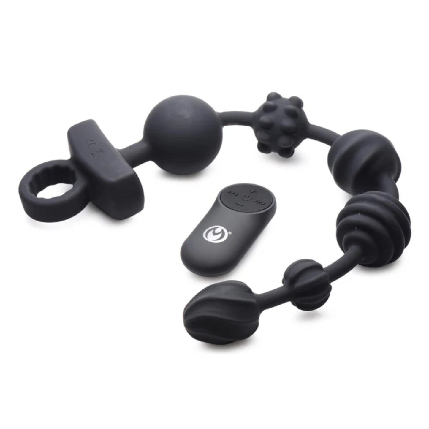 Master Series 21X Dark Rattler Vibrating Silicone Anal Beads with Remote (Limited Period Sale)