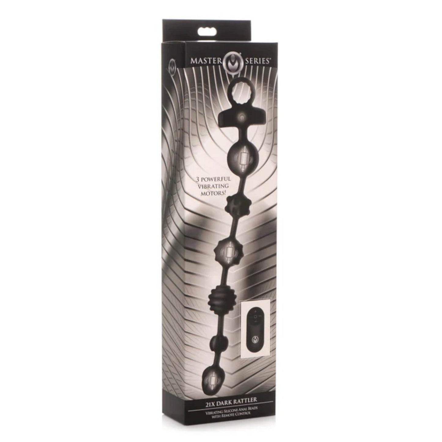 Master Series 21X Dark Rattler Vibrating Silicone Anal Beads with Remote (Limited Period Sale)