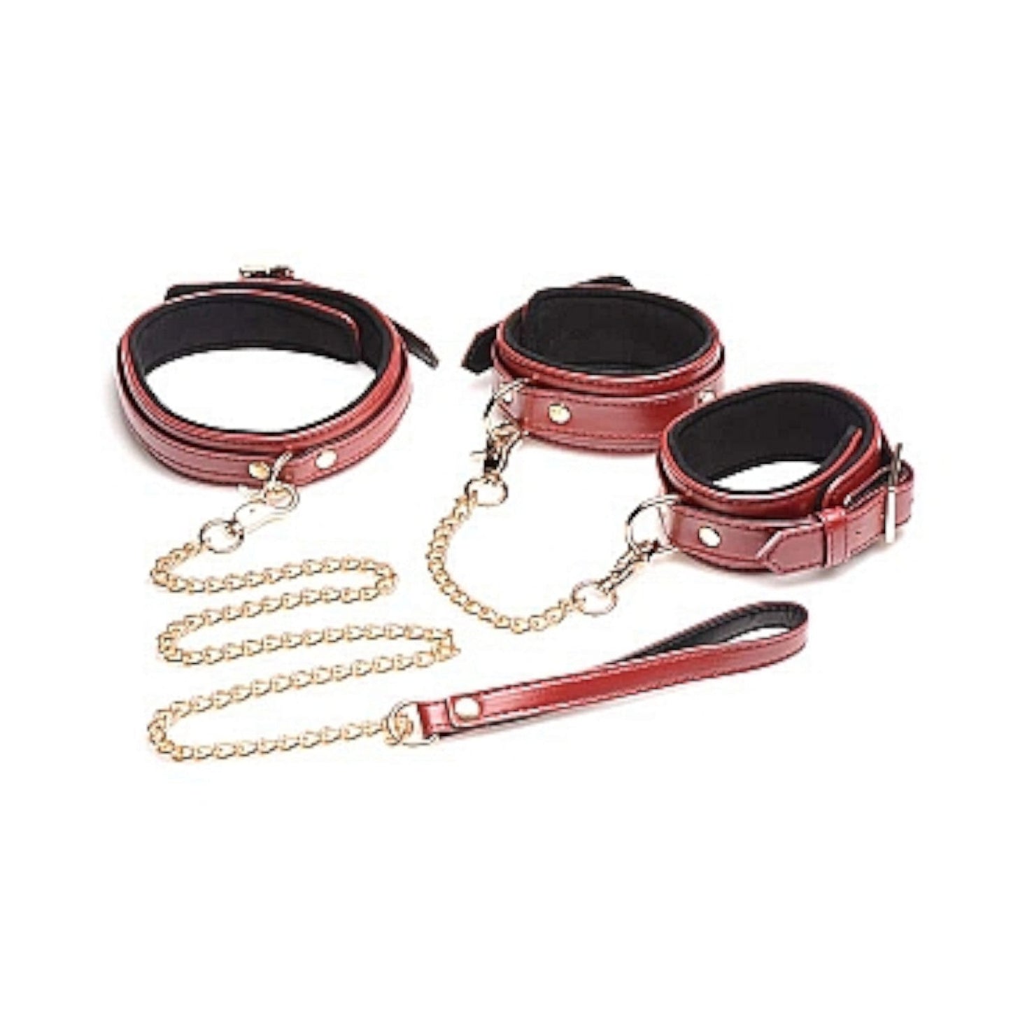 Master Series 6 Piece Burgundy Bondage Set