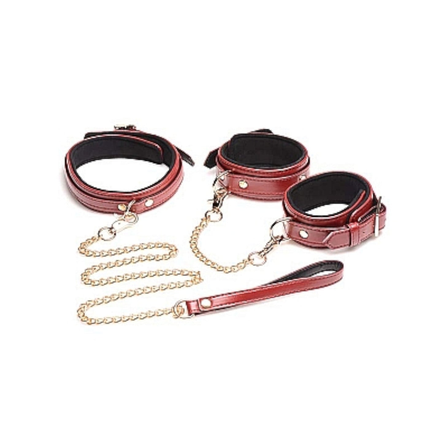 Master Series 6 Piece Burgundy Bondage Set