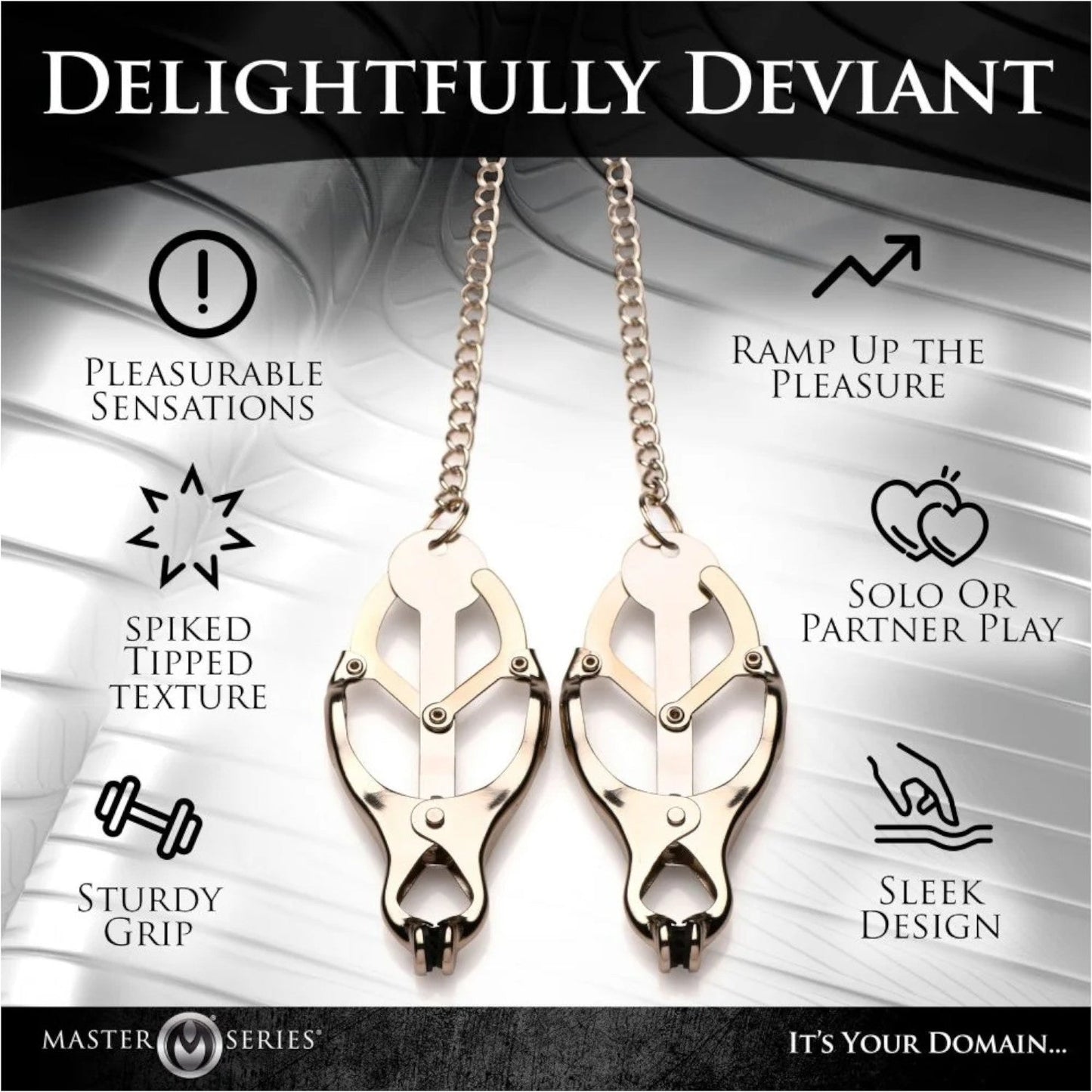 Master Series Primal Spiked Clover Nipple Clamps