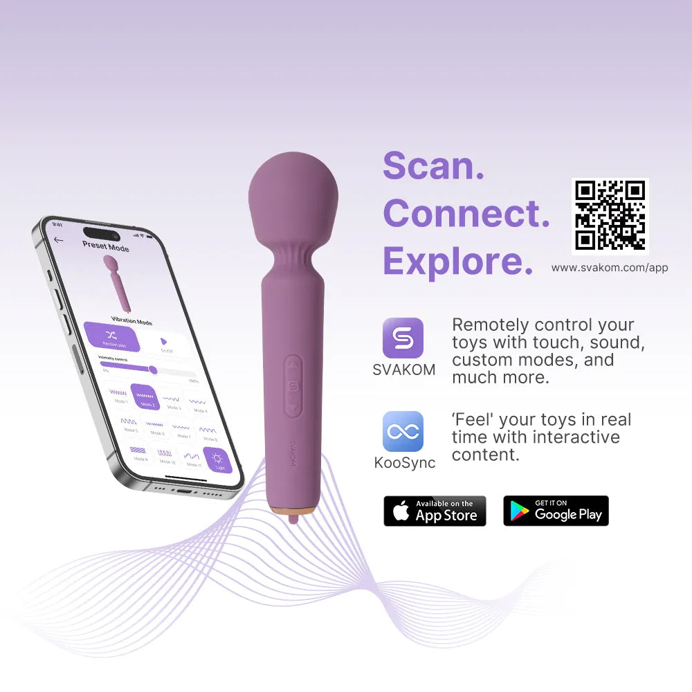 Svakom Mini Emma Neo Interactive Compact Wand Vibrator Romantic Rose