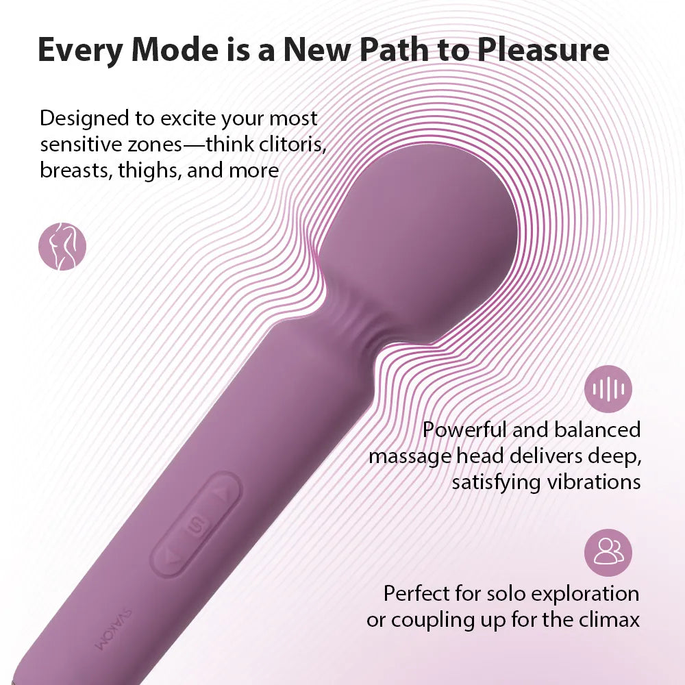 Svakom Mini Emma Neo Interactive Compact Wand Vibrator Romantic Rose