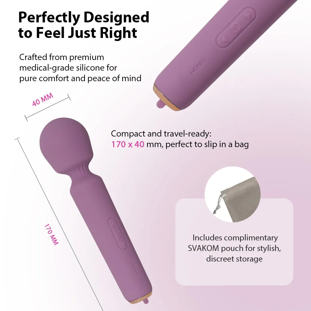 Svakom Mini Emma Neo Interactive Compact Wand Vibrator Romantic Rose