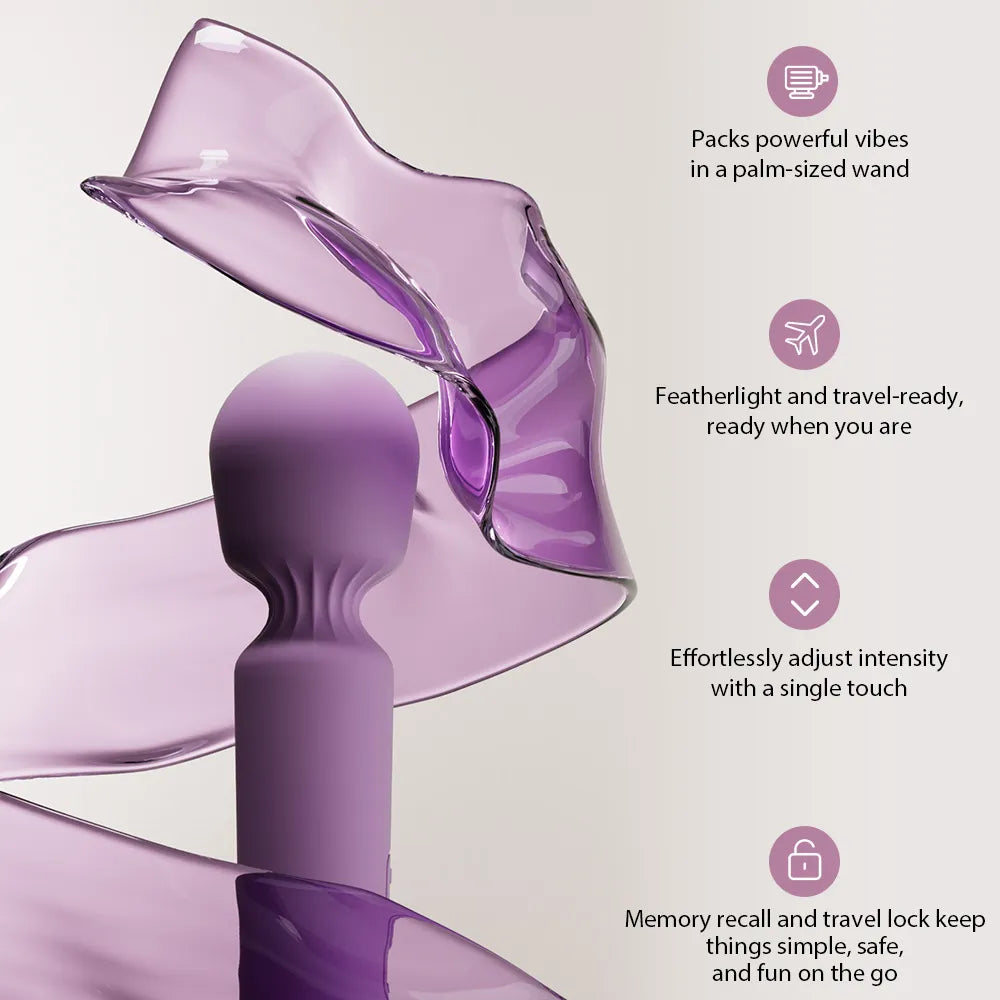 Svakom Mini Emma Neo Interactive Compact Wand Vibrator Romantic Rose