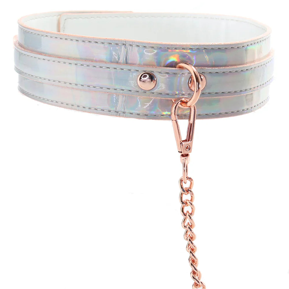 NS Novelties Cosmo Bondage Collar & Leash Rainbow